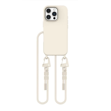 Etui für iPhone 16 Pro Max Tech-Protect Magnecklace MagSafe Latte