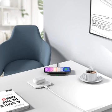 Choetech Set aus 2x Qi 10W kabelloses Ladegerät (2 Farben, schwarz und weiß) USB-Kabel 1,2 m (T511-S schwarz/weiß)