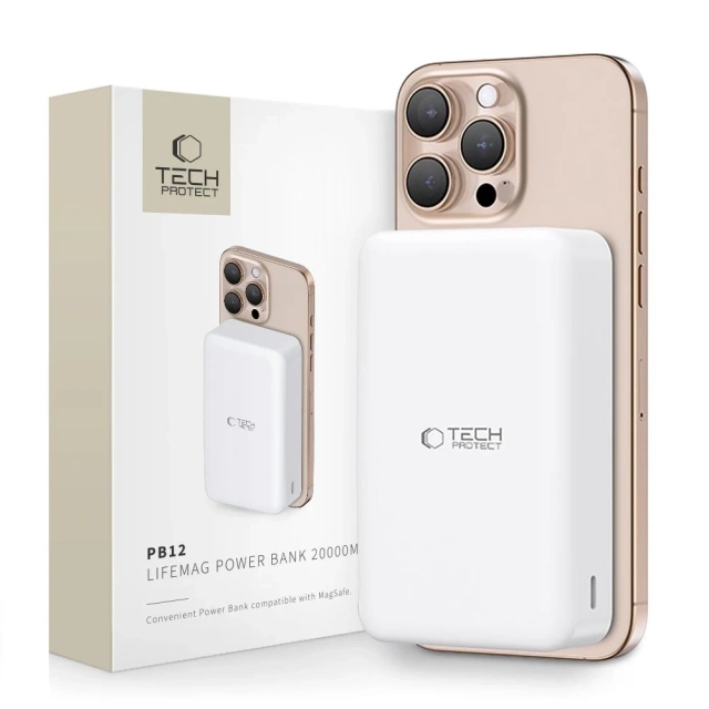 Powerbank Tech-Protect PB12 LifeMag 20000mAh MagSafe White 15W