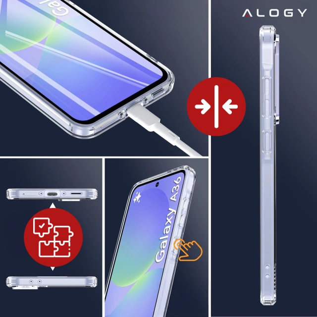 Etui do Samsung Galaxy A36 5G obudowa ochronna na telefon Alogy HybridShield™️ Case Przezroczyste