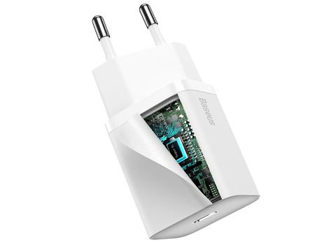 Baseus Super Si Schnellladegerät 1C 20W Weißes Ladegerät