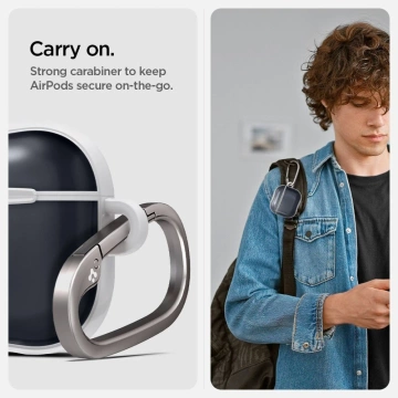 Apple AirPods 4 Hülle Spigen Classic C1 Graphit Karabiner