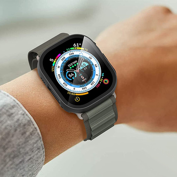 Alogy Protector Case mit Glas 2in1 Case Cover für Apple Watch Ultra 49mm Schwarz