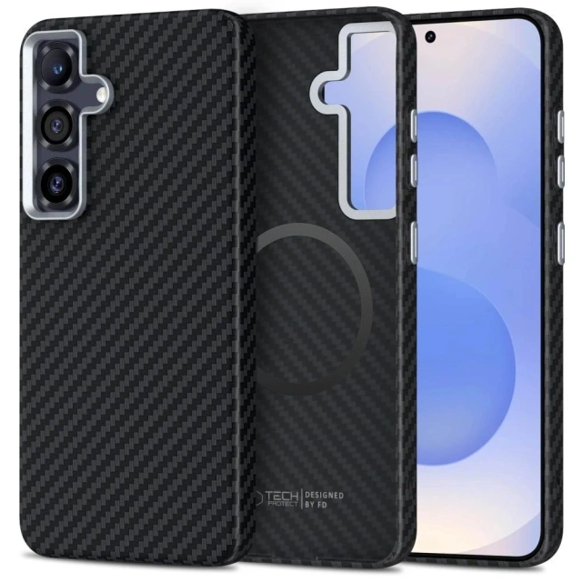 Etui do Samsung Galaxy S25 Tech-Protect Ion Carbon MagSafe Czarne