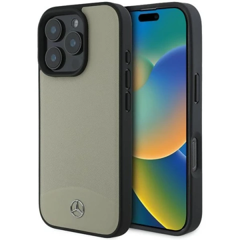 Etui Mercedes do iPhone 16 Pro Max 6.9" Beżowy Hardcase MB Textured and Plain Leather MagSafe