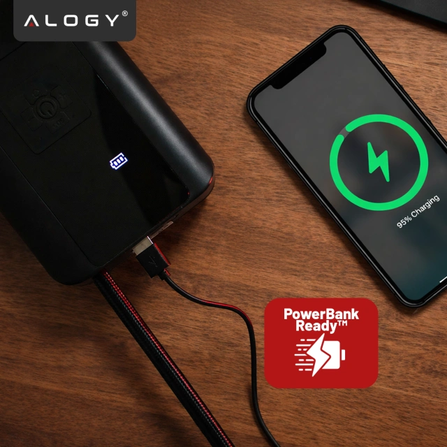 Pompka elektryczna rowerowa do roweru Bezprzewodowa Kompresor Samochodowy przenośny z latarką 150 PSI Alogy Czarna