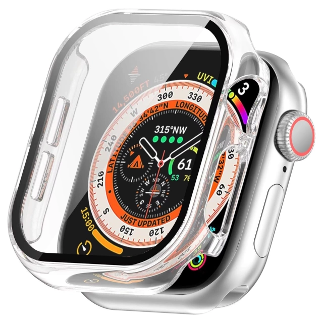 Obudowa ochronna z szkłem Alogy Protector Case 2w1 nakładka etui do Apple Watch 10 42mm Przezroczysta