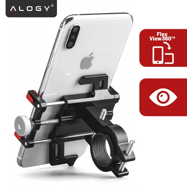 Uchwyt rowerowy na kierownicę Alogy Bike Phone Holder do telefonu 55-95mm na rower motor hulajnogę Czarny