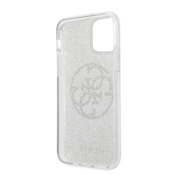 Etui na telefon Guess do iPhone 11 Pro jasnoszary/light grey Hard Case Glitter 4G Circle Logo