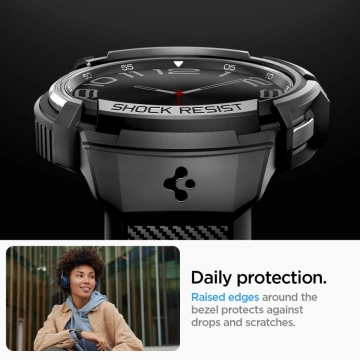 Etui Spigen Rugged Armor „Pro“ für Samsung Galaxy Watch 6 Classic (47 mm) schwarz