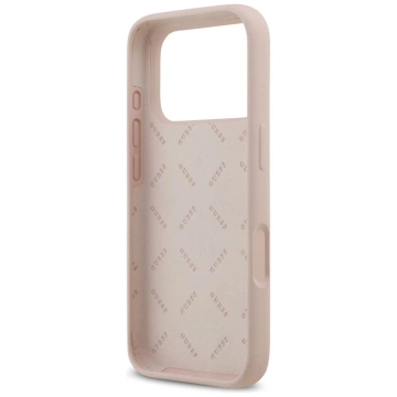 Etui Guess do iPhone 17 Pro Silicone Big 4G Script Pink