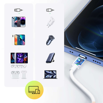 Kabel 100 cm USB-C für Lightning PowerDelivery für Apple iPhone USB-Datenladekabel PD 20 W Weiß