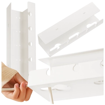 2-in-1 Kabelorganizer zur Untertisch- und Wandmontage, 40 cm, mit Klebestreifen für einen aufgeräumten Schreibtisch, Alogy CableHold™ – Weiß