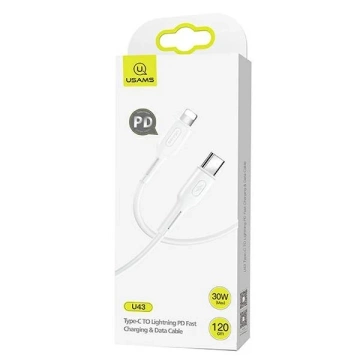 USAMS Kabel U43 USB-C zu Lightning 30W PD 1,2m weiß