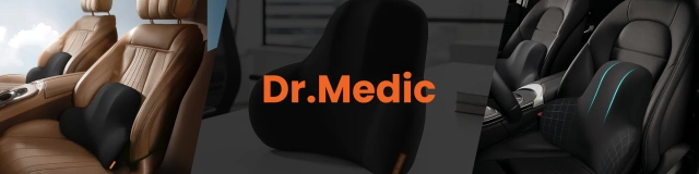 Poduszka do Samochodu pod Plecy Lędźwie DR.MEDIC ErgoDrive™ Ergonomiczna poduszka lędźwiowa na fotel krzesło do biura gaming auta dla kierowcy pasażera