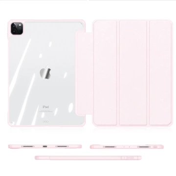 Dux Ducis Copa Hülle für iPad Pro 12.9 '' 2021/2020/2018 Smart Cover mit Ständer Rosa