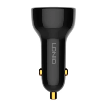 LDNIO C101 Autoladegerät, USB-C, 100 W USB-C-auf-Lightning-Kabel (schwarz)