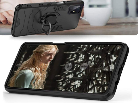 Alogy Stand Ring Armor Case für Samsung Galaxy M31s Schwarz