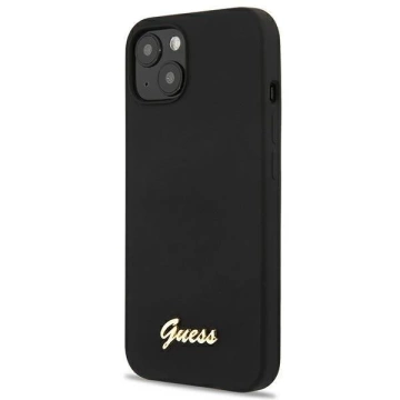Guess GUHMP13MLSLMGBK iPhone 13 6,1" black/czarny hardcase Silicone Script Gold Logo