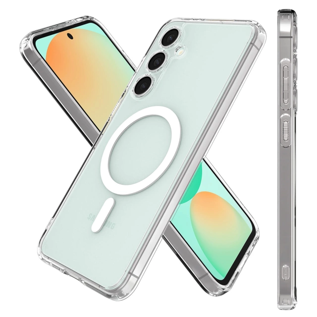 Etui do Samsung Galaxy S24 FE obudowa ochronna na telefon Alogy HybridMag™️ Case do MagSafe Przezroczyste + Szkło Hartowane