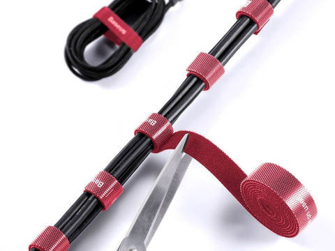 Baseus Klettband-Organizer Circle Velcro Strap 3m Rot