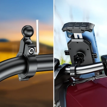 KEWIG M11B Motorradhalterung für Telefon mit QC 3.0 15W Qi-Ladegerät Schwarz