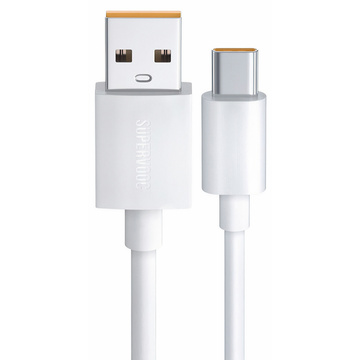 Oppo DL136 Supervooc Superschnelles USB-auf-USB-C-Typ-C-Kabel, 65 W, 1 m, Weiß
