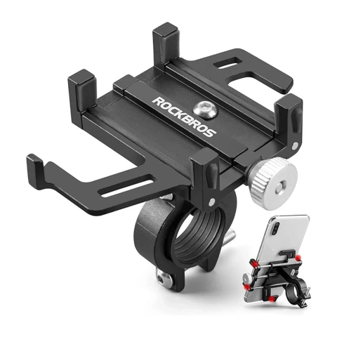 Uchwyt rowerowy Rockbros 699-BK aluminiowy na kierownicę 55–100 mm – czarny
