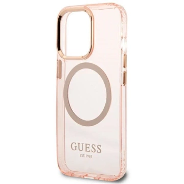 Etui Guess GUHMP13XHTCMP für iPhone 13 Pro Max 6,7" Hartschale Gold Outline Translucent MagSafe