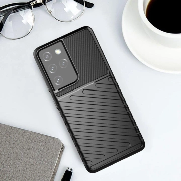 Protective Thunder Case für Samsung Galaxy S23 Ultra Silikon-Rüstungshülle Schwarz