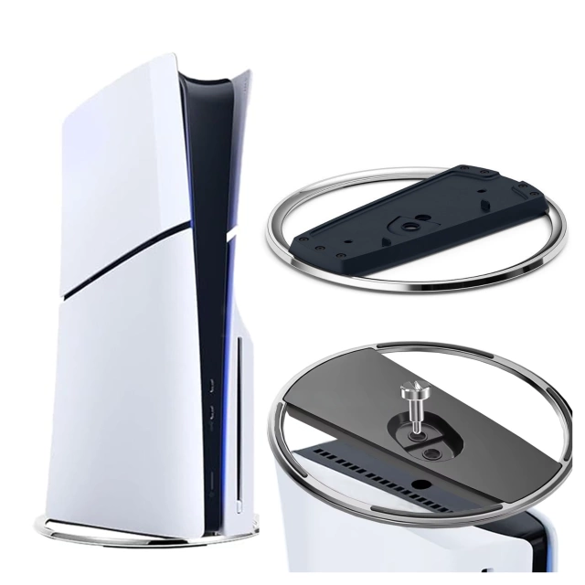 Stojak pionowy do PlayStation 5 PS5 / Slim / Pro – stabilna metalowa podstawa chłodząca, antypoślizgowa, poprawia cyrkulację powietrza – Alogy SteelStand™