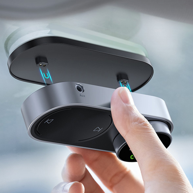 Transmiter FM solarny Baseus zestaw głośnomówiący Bluetooth 5.0 MP3 TF AUX HD Czarny