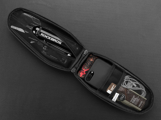 Etui wodoodporne sakwa na rower uchwyt rowerowy na ramę RockBros B61 Czarne