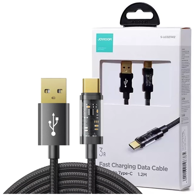 Joyroom USB-Kabel - USB Typ C zum Aufladen / Datenübertragung 3A 1,2m schwarz (S-UC027A12)