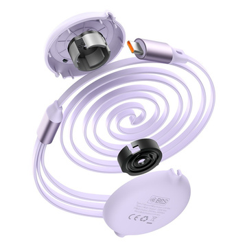 Kabel USB-C 3w1 Baseus Bright Mirror do micro USB / USB-C / Lightning, 100W, 1.2m (fioletowy)