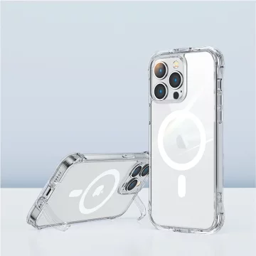 Joyroom Magnetic Defender Magnetische Hülle für iPhone 14 Pro Gepanzerte Hülle mit Hakenständer Klar (MagSafe-kompatibel)