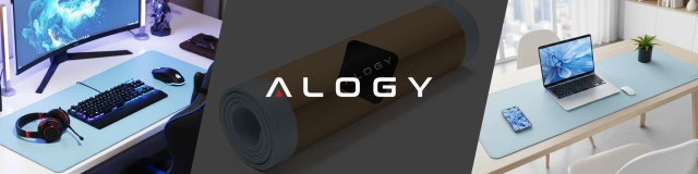 Podkładka na biurko 90×45 cm – antypoślizgowa mata ochronna z eleganckiej ekoskóry PU, pod mysz i klawiaturę, stylowa i trwała – Alogy WorkMat™ Niebieska