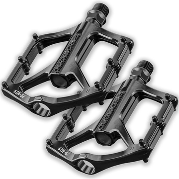 Plattform-Fahrradpedale für MTB-Fahrräder, Aluminium 9/16" Schwarzes Aluminium-Set [2 Stk.]