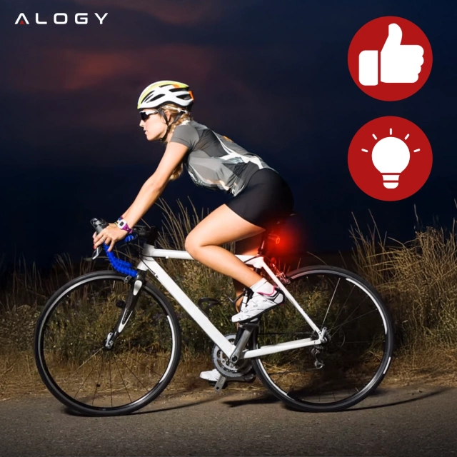 Lampka rowerowa SMART tylna Alogy RedLine R na tył roweru oświetlenie LED światełko światło tylnie czerwona reakcja na hamowanie inteligentna wodoodporna