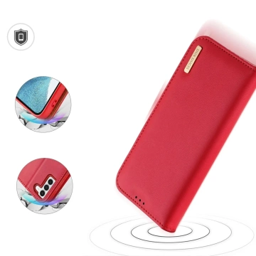 Dux Ducis Hivo Schutzhülle für Samsung Galaxy S23 Plus Flip Cover Wallet Stand RFID Blocker rot