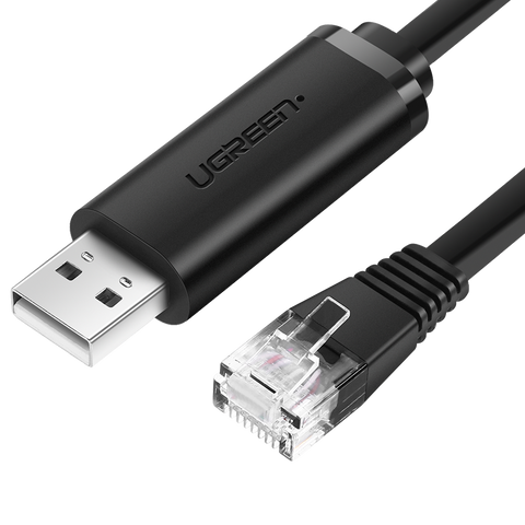 UGREEN CM204 Konsolenkabel, USB - RJ45 für Netzwerkgeräte, 1,5 m (Schwarz)