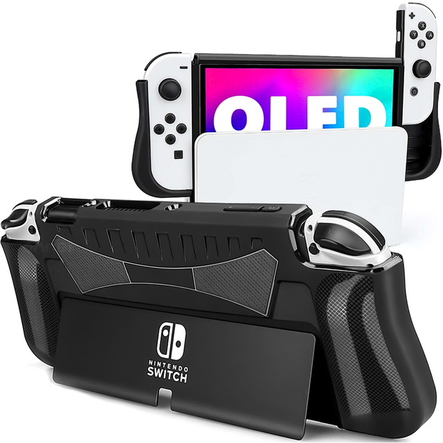 Etui do Nintendo Switch OLED obudowa case pokrowiec grip wzmocniony Alogy Czarne