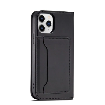 Magnetkartenhülle für iPhone 12 Pro Tasche Kartenetui Kartenhalter Schwarz