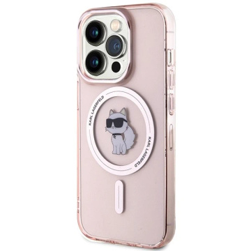 Etui Karl Lagerfeld KLHMP15LHFCCNOP do iPhone 15 Pro 6.1" różowy/pink hardcase IML Choupette MagSafe