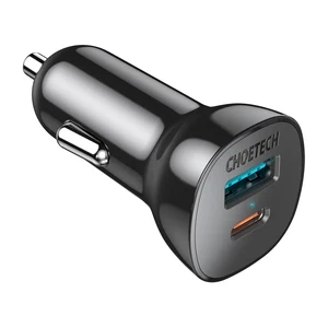 Choetech TC0005-V3 Autoladegerät USB-A USB-C 38W QC3.0 PD20W Schwarz