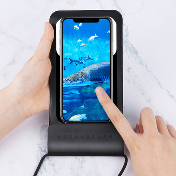 Schutzhülle TWC1, wasserdicht, wasserdicht, für Telefon 6,8 Zoll, IPX8, 30 m, transparentes Fenster, Schwarz