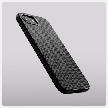 Etui für iPhone 16e Spigen Liquid Air Mag MagSafe Mattschwarz