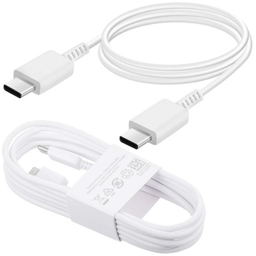 Original Samsung USB-C-auf-USB-C-Kabel EP-DW767 zum Aufladen, 1,8 m, 3 A, 25 W/45 W, Weiß