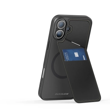 iPhone 16 Hülle Dux Ducis Rafi II Mag MagSafe RFID Ständer Schwarz