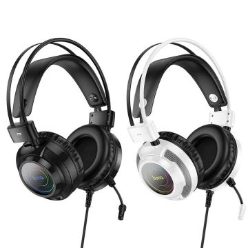 Gaming-Kopfhörer Hoco W110 RGB USB-Buchse 3,5 mm Weiß